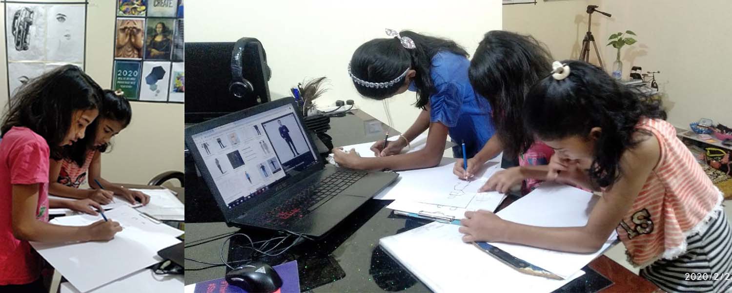 Teaching students Mind Mapping and Human Figure through the art of drawing